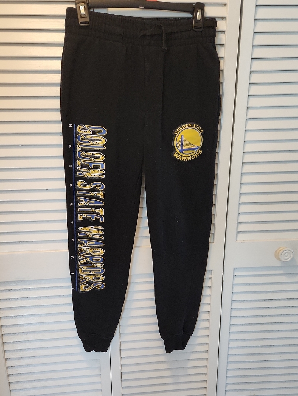 NBA Golden State Warriors Black Sweatpants with Yellow Logo